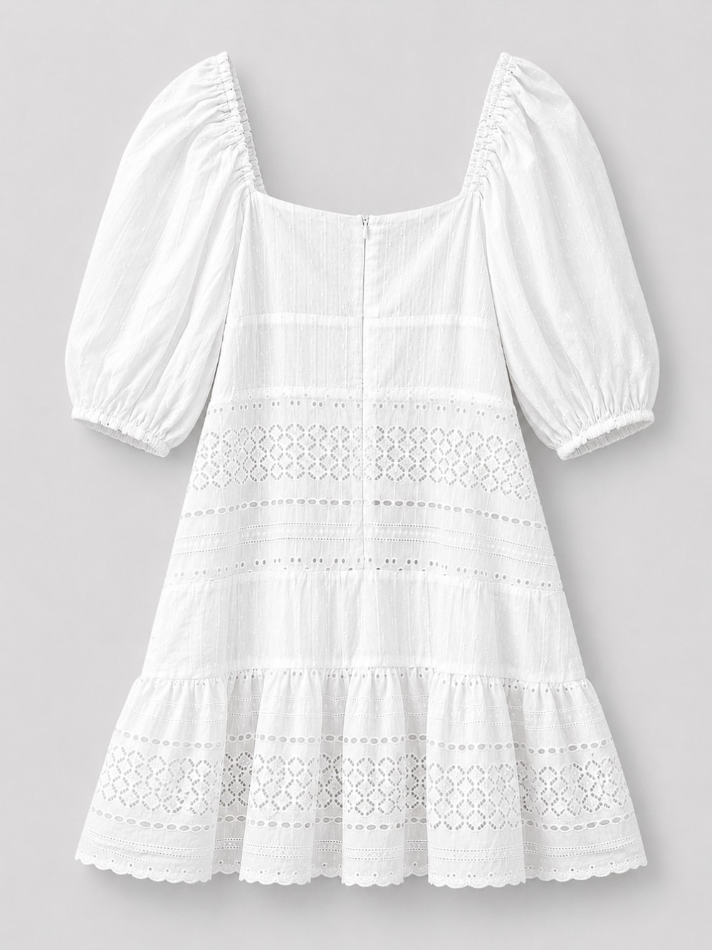 ASOS White Eyelet Lace Mini Dress XL Excellent Condition - Picture 3 of 6